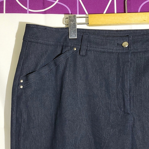 Conrad C Collection Wrinkled Denim Appearance Straight Leg Pants - Size 16 - Picture 2 of 12